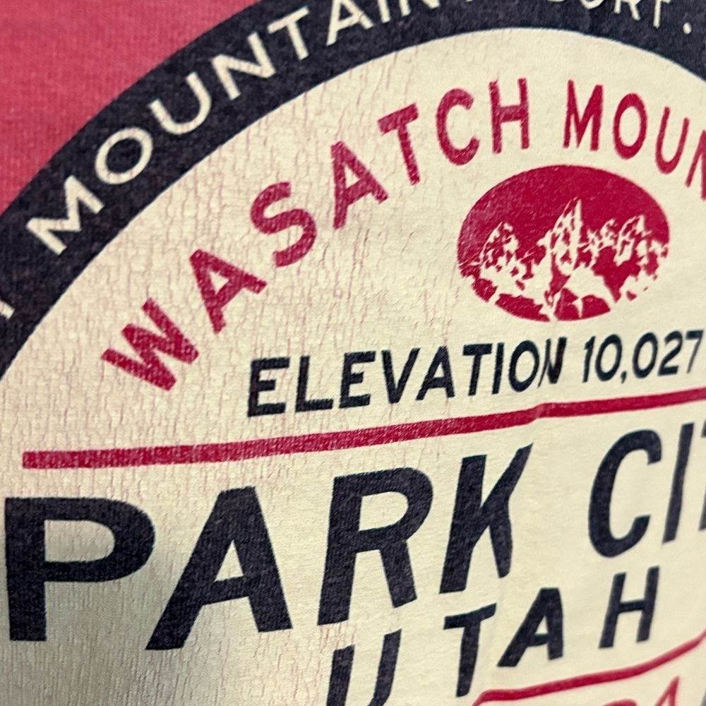 Park City Utah Long Sleeve Tee in Coral Pink - Picture 7 of 7